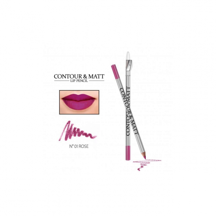 Creion pentru conturul buzelor, Contour and Matt, Revers, nr.01 Rose, mat [2]