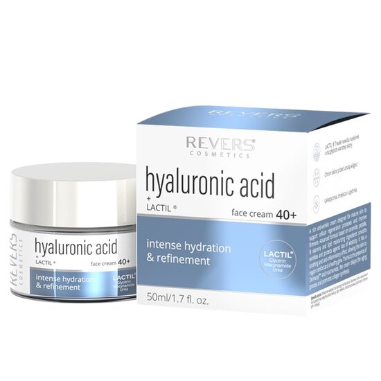 Crema de fata cu acid hialuronic + LACTIL®, pentru hidratare si fermitate, Revers, 40+, 50 ml [1]