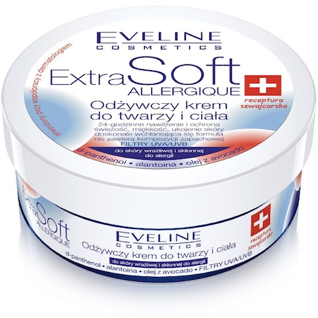 Crema pentru piele sensibila si predispusa la reactii alergice Eveline Cosmetics Extra Soft Nourishing Allergique 200ml [1]