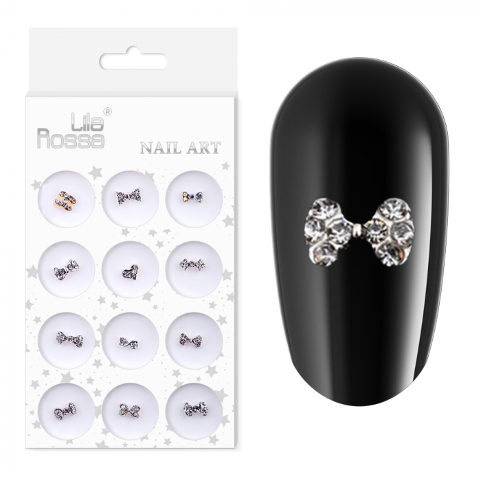 Decor metalic pentru unghii, nail art, Lila Rossa, 12 bucati [2]