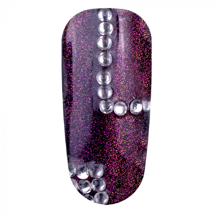 Decor unghii, Lila Rossa, cristale tip diamant, argintii [2]