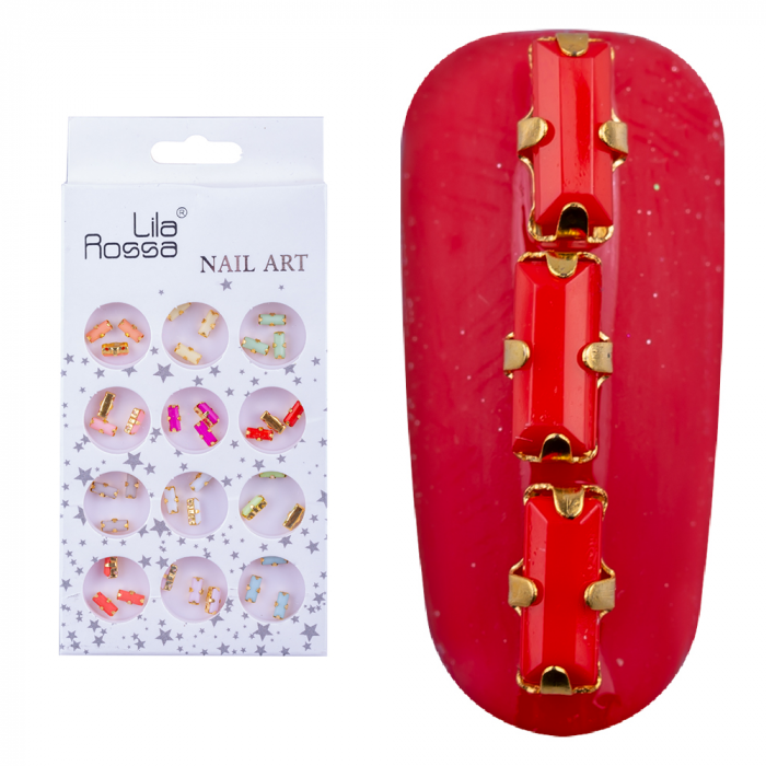 Decoratiuni pentru unghii Lila Rossa, pietre multicolore [2]
