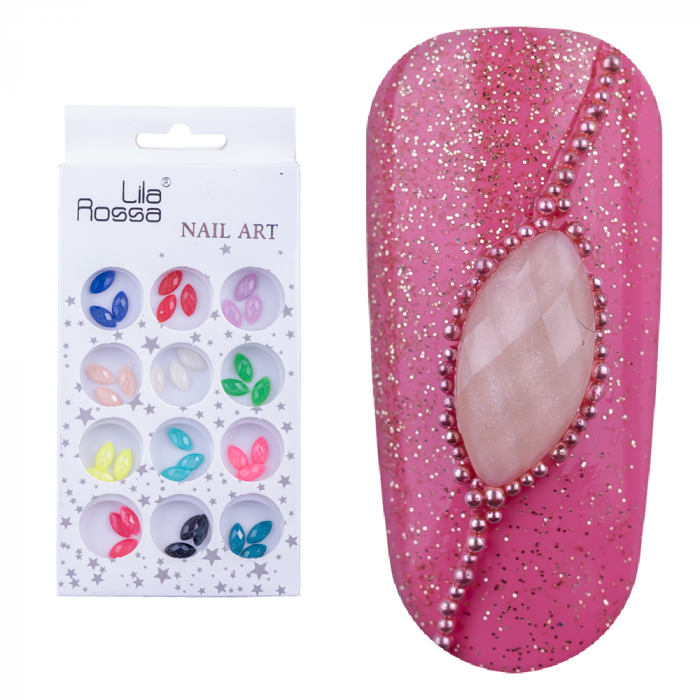 Decoratiuni pentru unghii, Lila Rossa, pietre tip romb multicolore [4]