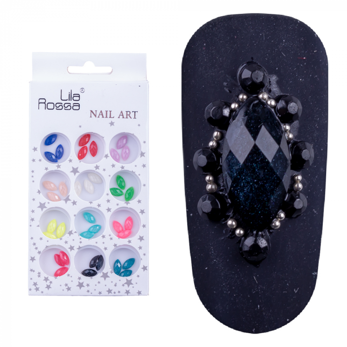 Decoratiuni pentru unghii, Lila Rossa, pietre tip romb multicolore [5]