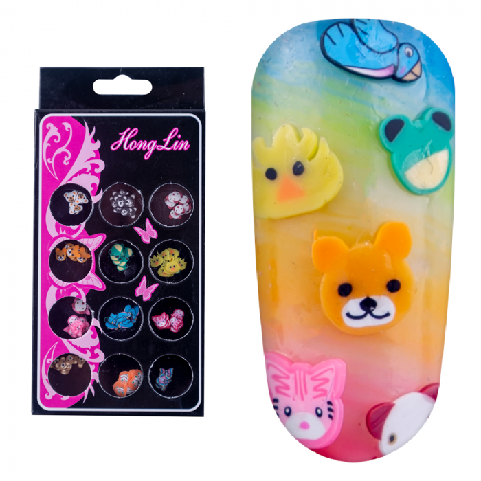 Decoratiuni unghii, Lila Rossa, animale, multicolore [5]