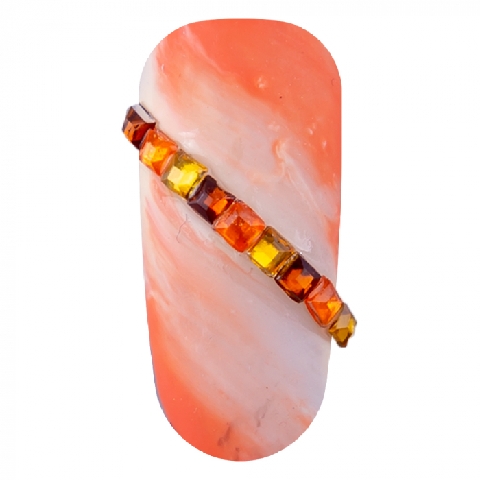 Decoratiuni unghii, Lila Rossa, strasuri patrate multicolore [5]