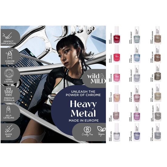 Display cu 36 bucati Lac de unghii Heavy Metal, Wild & Mild [1]