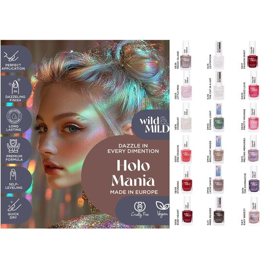 Display cu 36 bucati Lac de unghii Holo Mania, Wild & Mild [1]