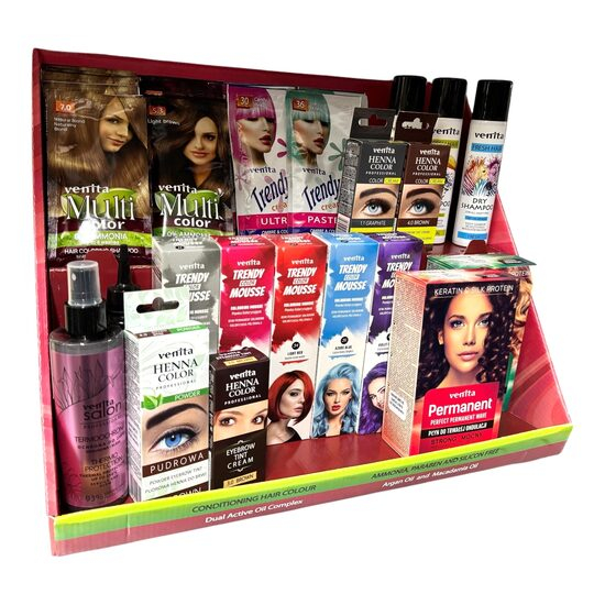 Display din carton, pentru expunere produse de ingrijire / colorare par Venita [1]