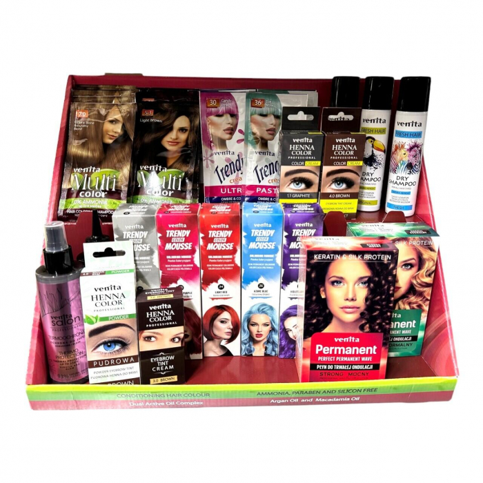 Display din carton, pentru expunere produse de ingrijire / colorare par Venita [3]