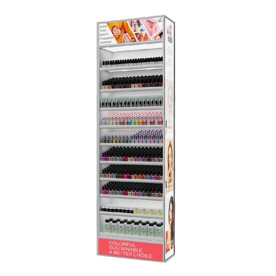 Display iluminat pentru lacuri de unghii Wild & Mild, pentru podea, 1584 buc, 60 × 200 × 32 cm [1]