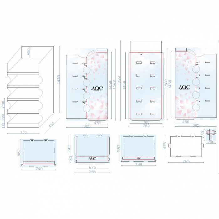 Display mare din carton, alb, pentru produse Aquarius Fragrances, 306004D [2]