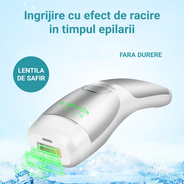Epilator IPL Lescolton cu lentile de safir, epilare definitiva, 400.000 pulsatii, 5 trepte de putere, alb [5]