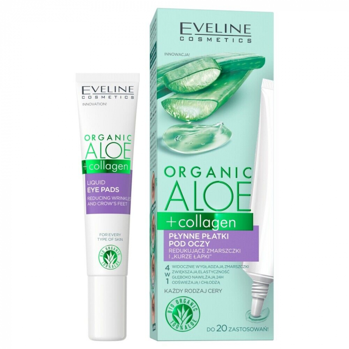 Gel antirid pentru ochi EVELINE COSMETICS Organic Aloe + Collagen 20ml [2]