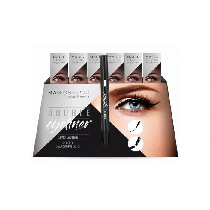 Eyeliner Double, Magic Studio, cu un varf ingust, de precizie, si un varf lat, pentru efect dramatic [4]