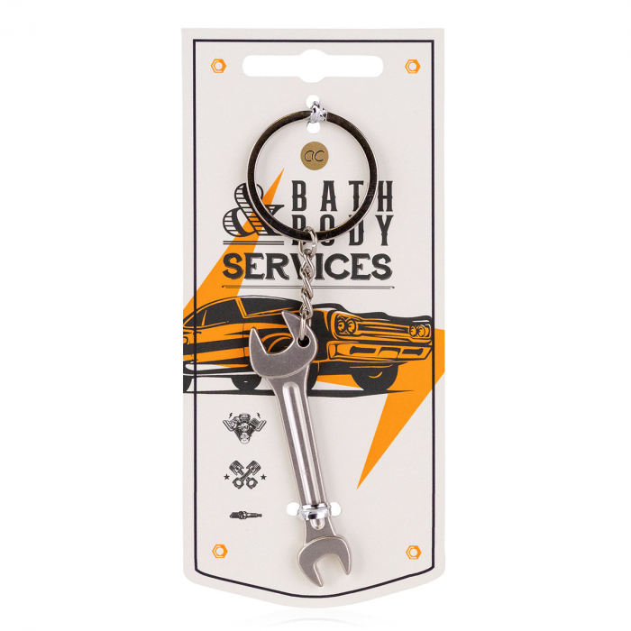 Set cadou barbati, breloc, Keychain BATH BODY SERVICES in wrench shape, incl. gift packaging, PU 12/96, set cadou craciun [2]