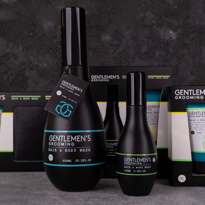 Set cadou barbati, gel de dus, 150ml hair body wash GENTLEMEN'S GROOMING in pin shaped bottle, fragrance: Cool Mint Lime, col. black/white/mint, PU 6/12, set cadou craciun [1]