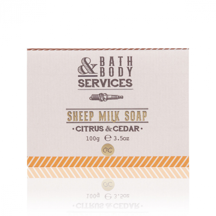Set cadou barbati, sapun, 100g sheep milk soap BATH BODY SERVICES, handmade, fragrance: men´s musk, col. orange, PU 14 in display, set cadou craciun [2]