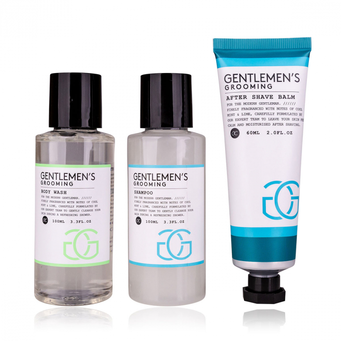 Set cadou barbati, gel de dus, sampon, balsam after shave, Travel set GENTLEMEN'S GROOMING in hard-shell case, incl. 100ml body wash, 100ml shampoo, 60ml after shave balm, fragrance: Cool Mint Lime, [1]