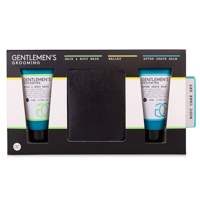 Set cadou barbati, gel de dus, portofel, balsam after shave, Bath set GENTLEMEN'S GROOMING in paper gift box, incl. 60ml hair body wash, 60ml after shave balm, wallet (material: ...), fragrance: Coo [3]