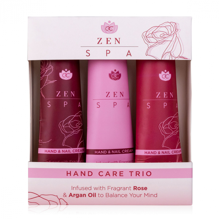 Set cadou femei, crema de maini, Hand care set ZEN SPA in gift box, incl. 3 * 60ml hand nail cream, infused with Rose and Argan Oil, fragrance: Rose Argan, col. red, PU 6/24, set cadou craciun [1]