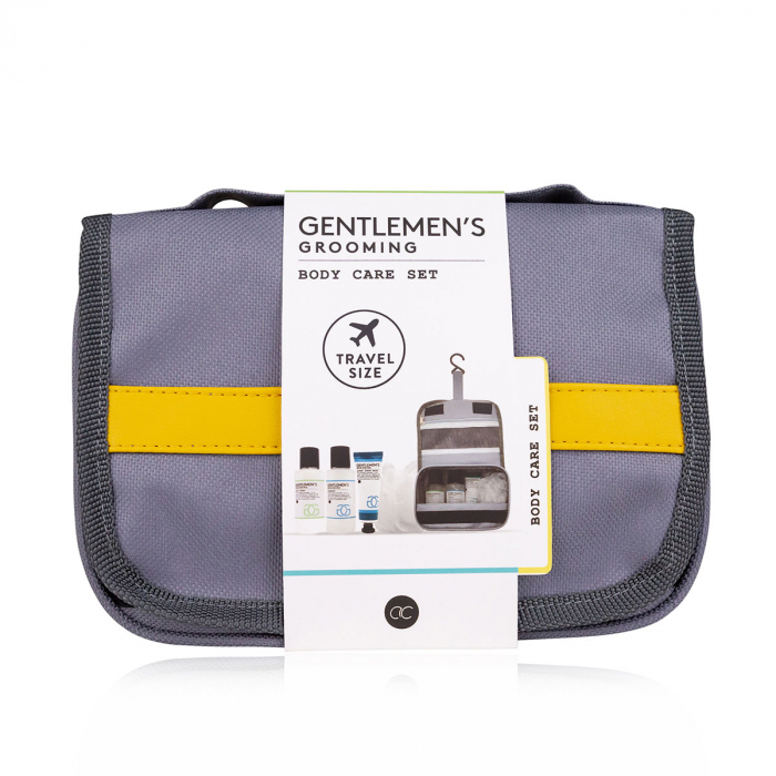 Set cadou barbati, gel de dus, sampon, balsam after shave, burete, Travel set GENTLEMEN'S GROOMING in hangable wash bag, incl. 100ml body wash, 100ml shampoo, 30ml after shave balm, 15g net sponge, fr [8]