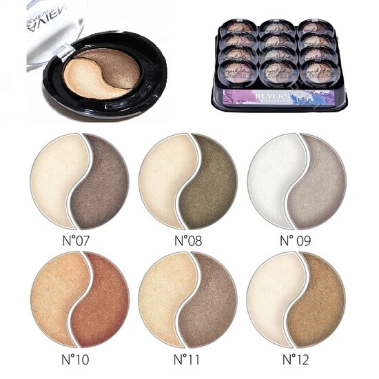 Fard de pleoape in doua nuante, Lavien Duo, Setul 2 mixt, 12 bucati, nuante sidefate, nude [1]