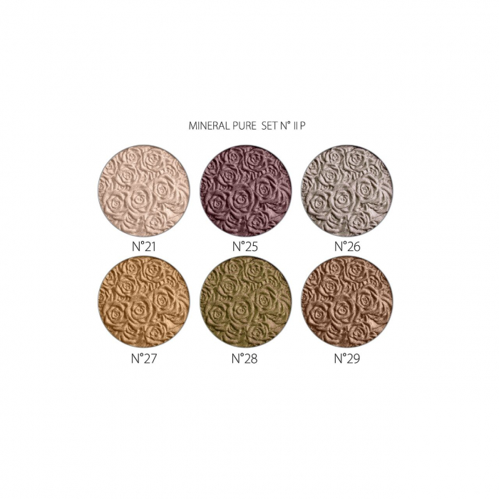 Fard de pleoape monocolor, Mineral Pure, Setul 2, mixt de 12 bucati, nuante sidefate, nude [2]
