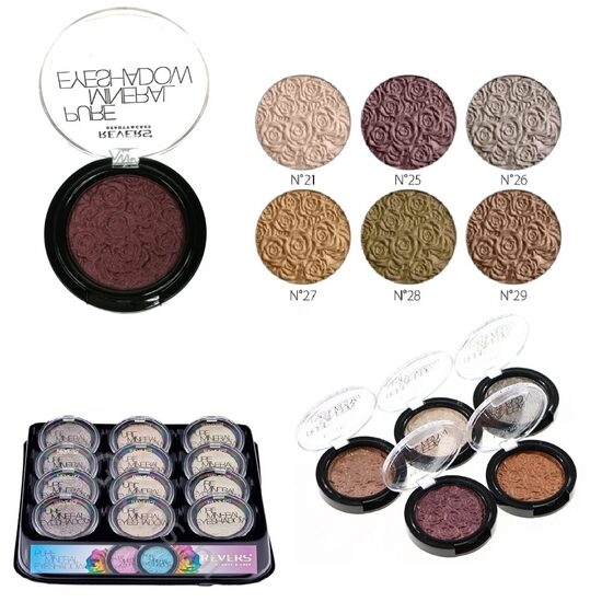 Fard de pleoape monocolor, Mineral Pure, Setul 2, mixt de 12 bucati, nuante sidefate, nude [1]