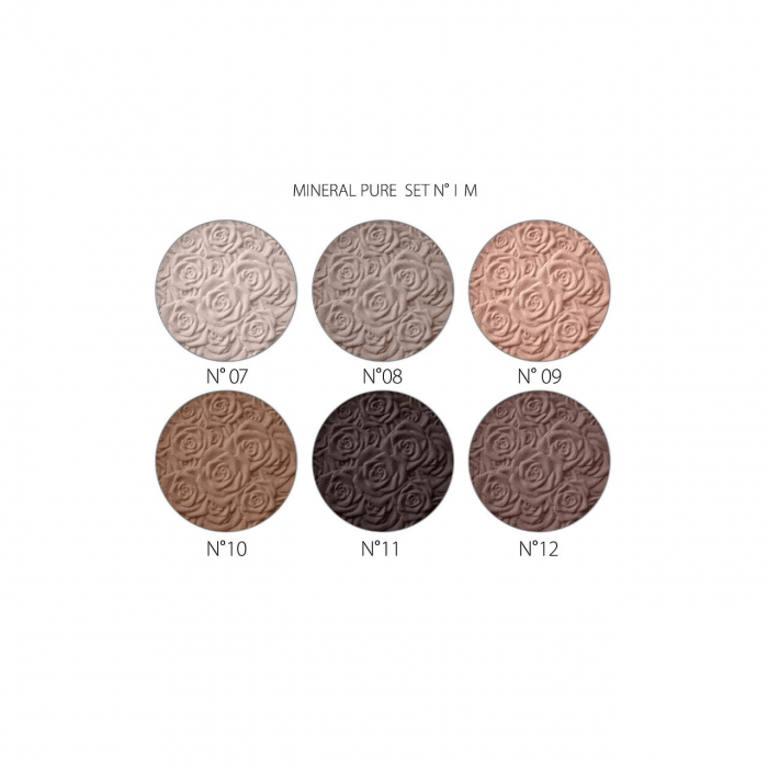 Fard de pleoape monocolor, Mineral Pure, Setul 1, mixt de 12 bucati, nuante mate, nude [2]