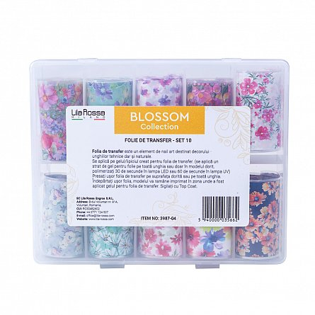 Folie de transfer pentru unghii Lila Rossa Blossom Collection set 10 buc [3]