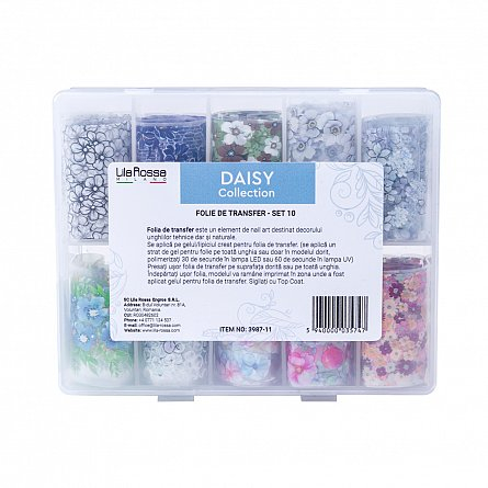 Folie de transfer pentru unghii Lila Rossa Daisy Collection set 10 buc [3]
