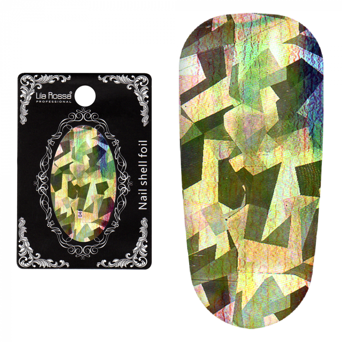 Folie decor unghii, Lila Rossa, cu adeziv, holografica, 048 [1]