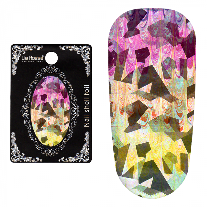 Folie decor unghii, Lila Rossa, cu adeziv, holografica, 059 [4]