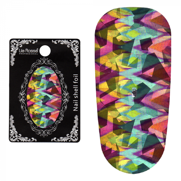 Folie decor unghii, Lila Rossa, cu adeziv, holografica, 097 [4]