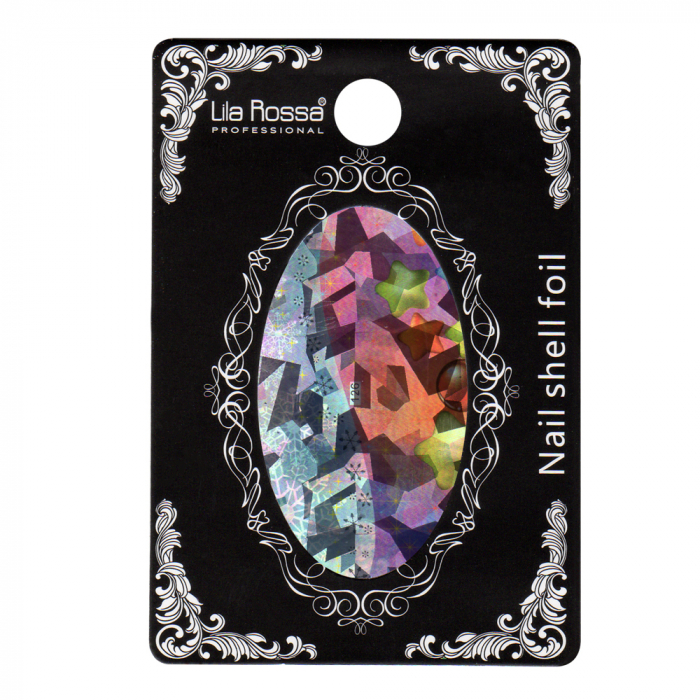 Folie decor unghii, Lila Rossa, cu adeziv, holografica, 126 [2]