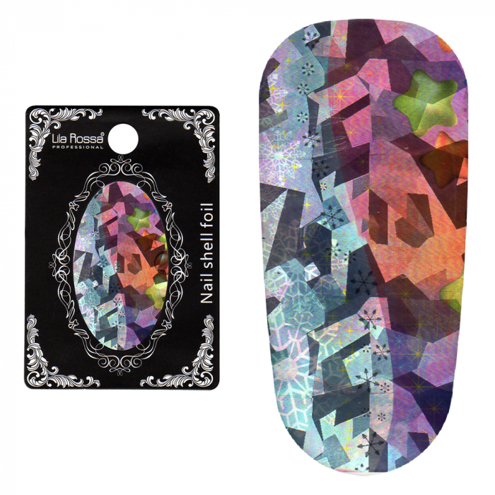 Folie decor unghii, Lila Rossa, cu adeziv, holografica, 126 [1]
