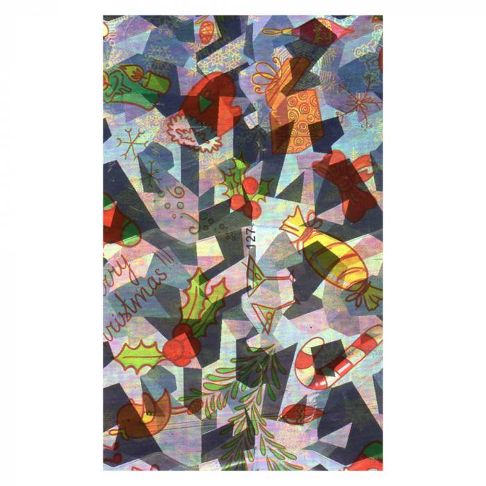 Folie decor unghii, Lila Rossa, cu adeziv, holografica, 127 [2]