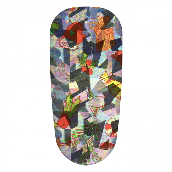 Folie decor unghii, Lila Rossa, cu adeziv, holografica, 127 [3]