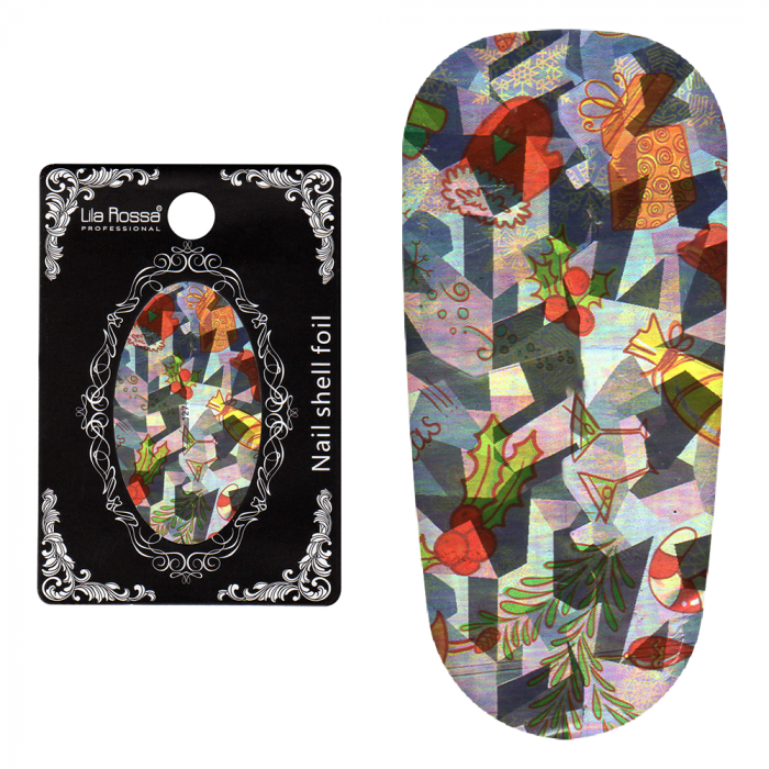 Folie decor unghii, Lila Rossa, cu adeziv, holografica, 127 [4]