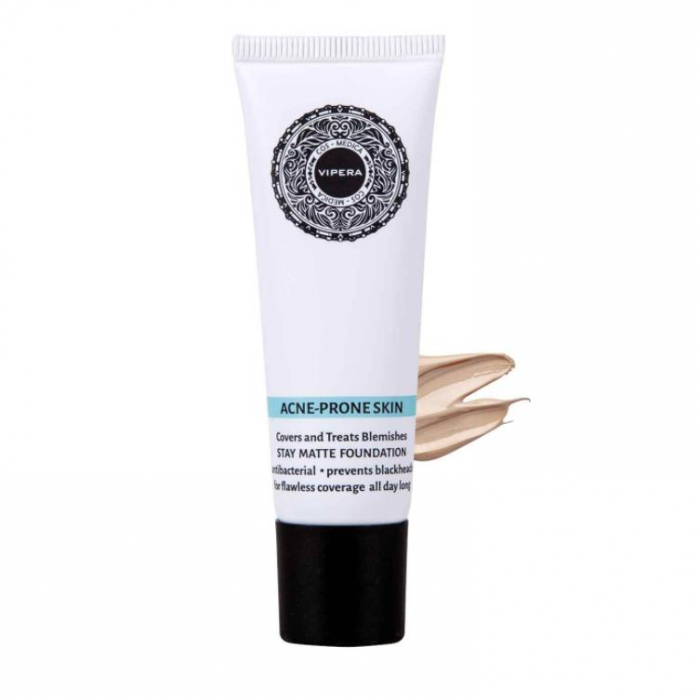 Fond de ten matifiant pentru ten gras si acneic Cos-Medica, Vipera, 04 Champagne, Bej, 25 ml [3]