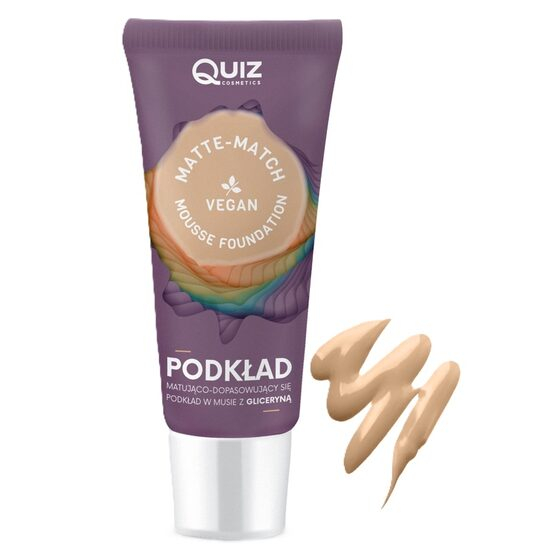 Fond de ten spuma Matte-Match Mousse Natural, Quiz Cosmetics nr 01, cu adaptare la nuanta tenului, 30ml [1]