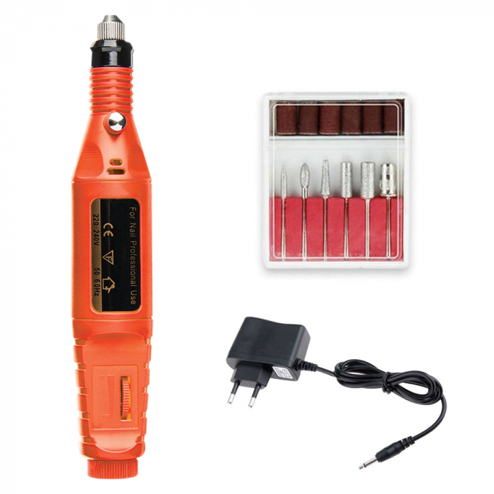 Freza unghii ZENAIL cu 6 capete, orange, pila electrica unghii [2]