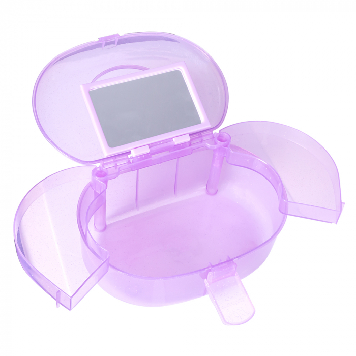Geanta din plastic pentru cosmetice, Lila Rossa, cu oglinda, violet [3]