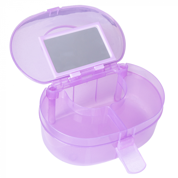 Geanta din plastic pentru cosmetice, Lila Rossa, cu oglinda, violet [2]