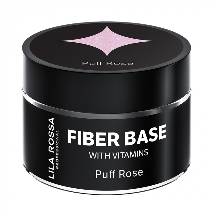Gel de constructie Lila Rossa Fiber Builder Base cu Vitamine Puff Rose 15 g [2]