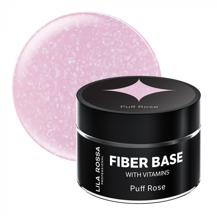 Gel de constructie Lila Rossa Fiber Builder Base cu Vitamine Puff Rose 15 g [1]