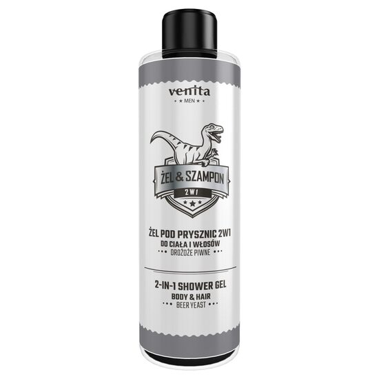 Gel de dus si sampon 2 in 1, pentru barbati, cu extract din drojdie de bere, Venita, 300ml [1]