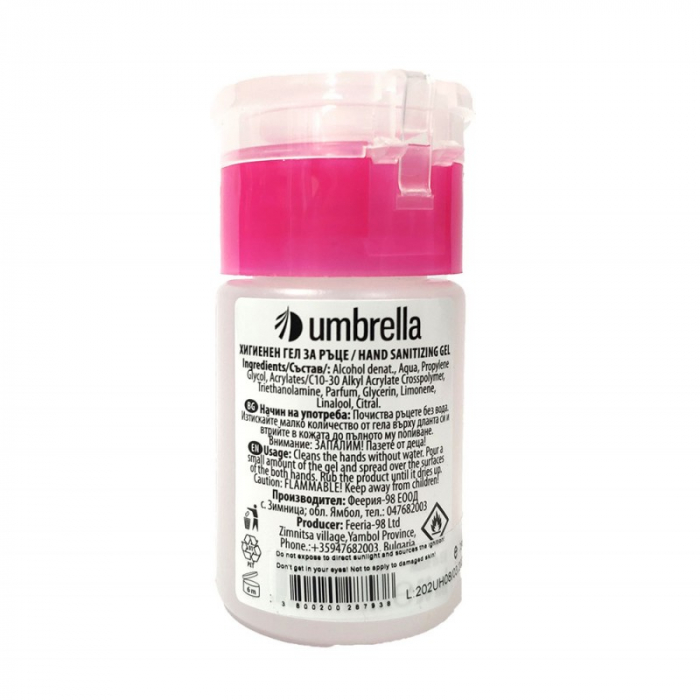Gel igienizant maini Umbrella cu pompita 75 ml [2]