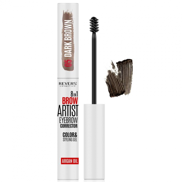 Gel styling corector sprancene 8 in 1 Brow Artist Revers 05, maro inchis, 7 ml [2]